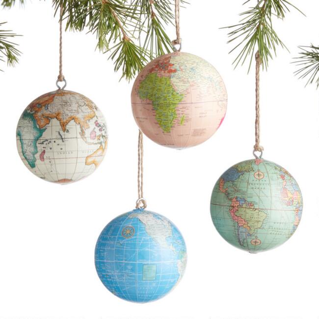 Custom Globe Ornament - 3'' Paper Mache Ball