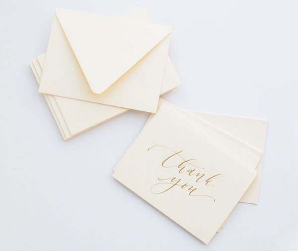 Hand Lettered Thank You Cards | Classic Gold
