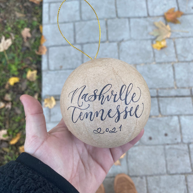 Custom Ornament - 3'' Kraft Ball